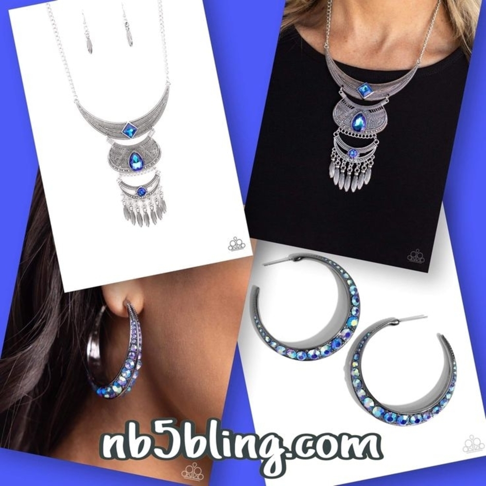 Elegant Silver and Blue Jewelry Set